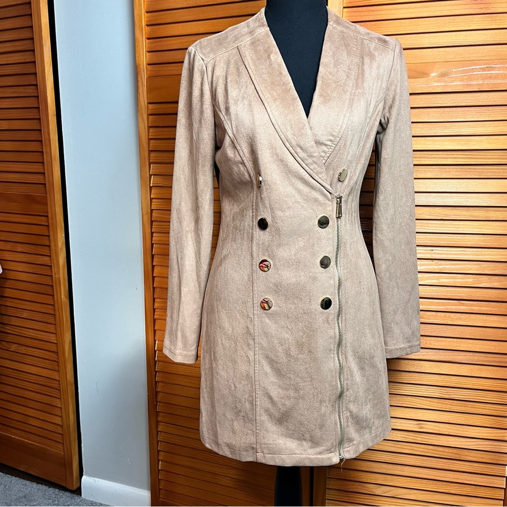 Love culture Tan Faux Suede Stretch Dress